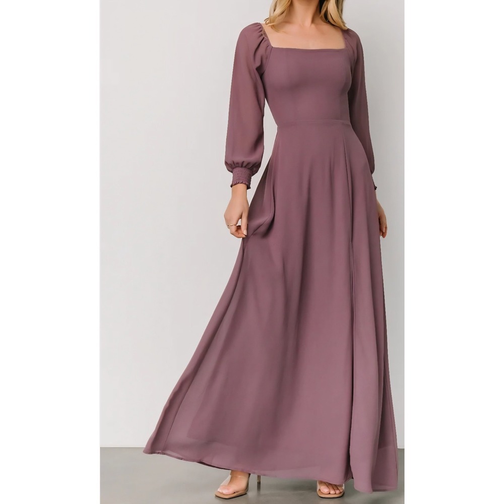 Baltic Born Giselle‎ Maxi Dress Long Sleeve Side Slit Womens Size XL